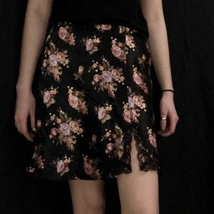 Silk Floral Skirt